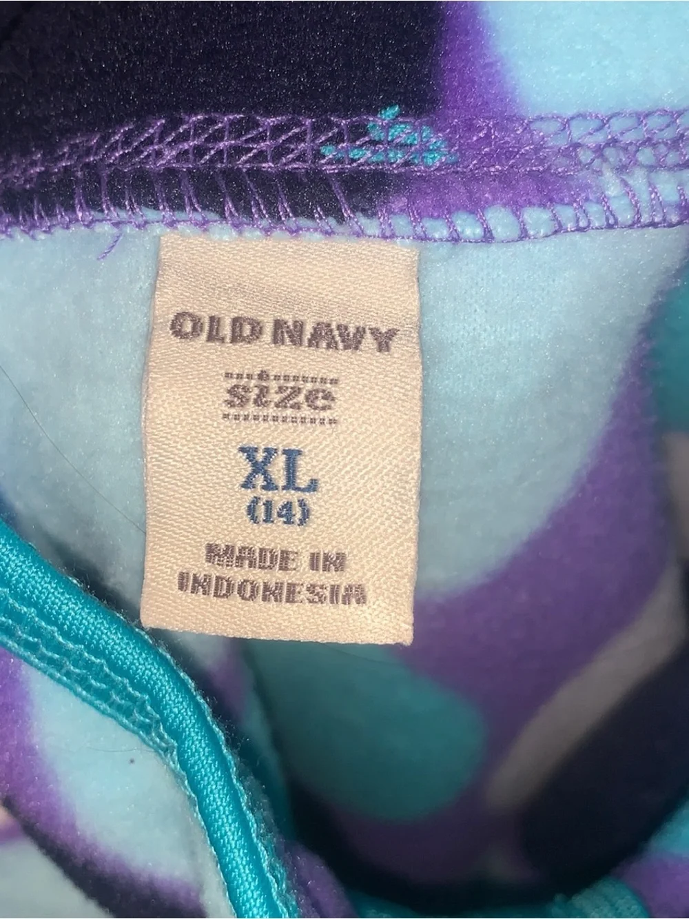 Old Navy Girls 14 Colorful Polka Dot Quarter-Zip Fleece Sweatshirt